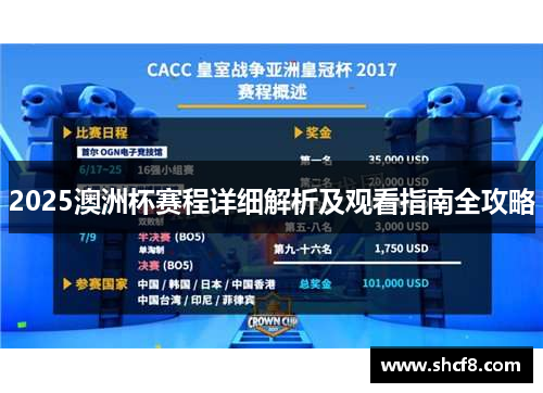 2025澳洲杯赛程详细解析及观看指南全攻略